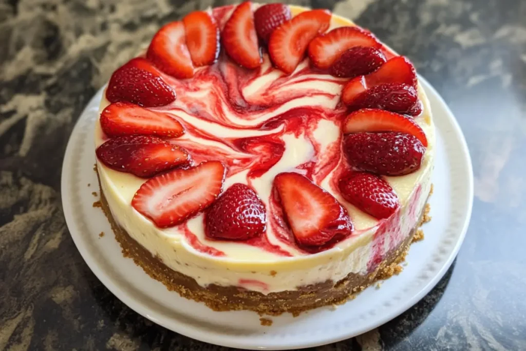 Strawberry Swirl Cheesecake