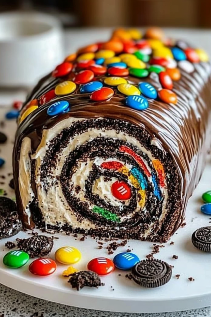 M&Ms Ferrero Oreo Roll Cake