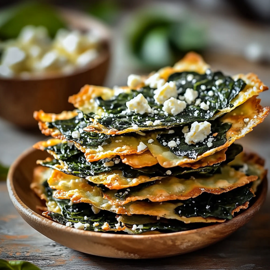 Mediterranean Spinach and Feta Crisps