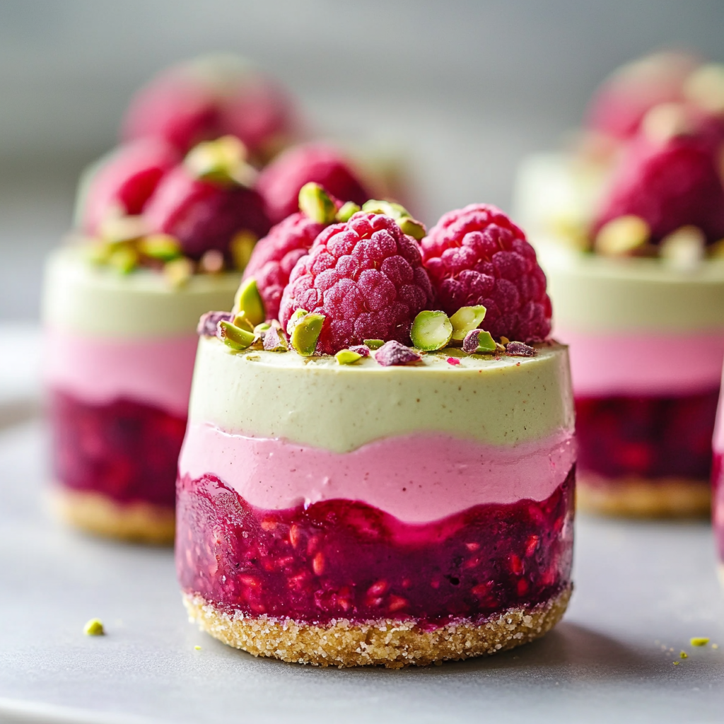 Raspberry Pistachio Mousse Cakes