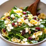 Spinach Pasta Salad with Feta and Cranberries