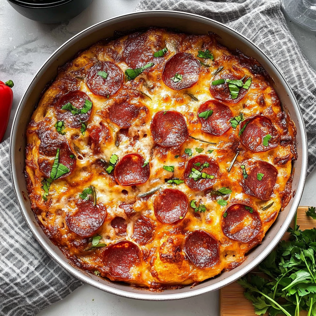 Recipe preparation for Crustless Pizza