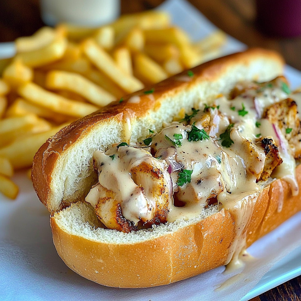 Recipe preparation for White BBQ Chicken Subs
