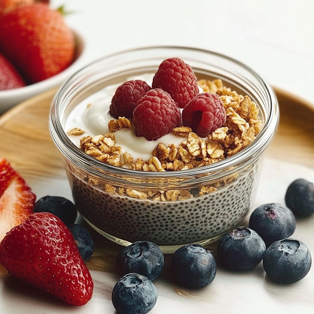 Recipe preparation for Vanilla Chia Pudding with Cinnamon