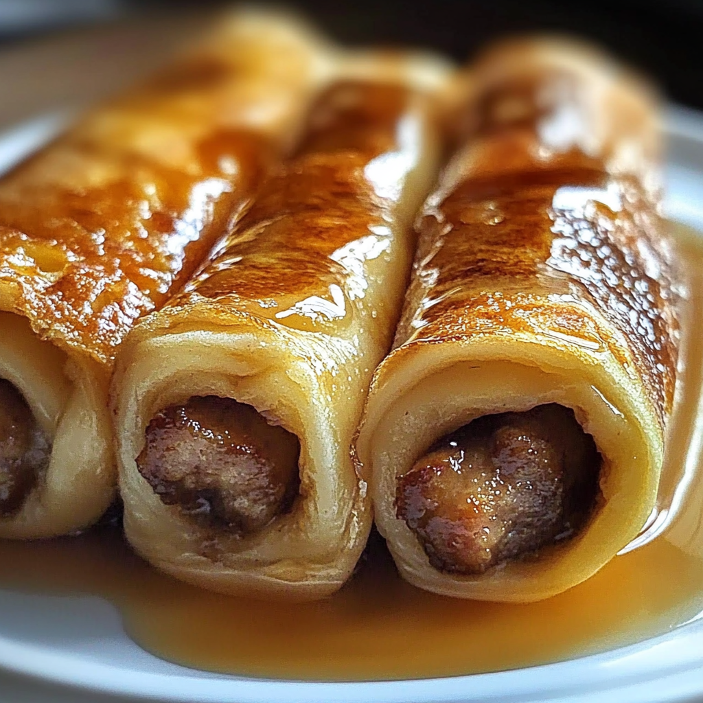 Recipe preparation for Sausage French Toast Roll-Ups