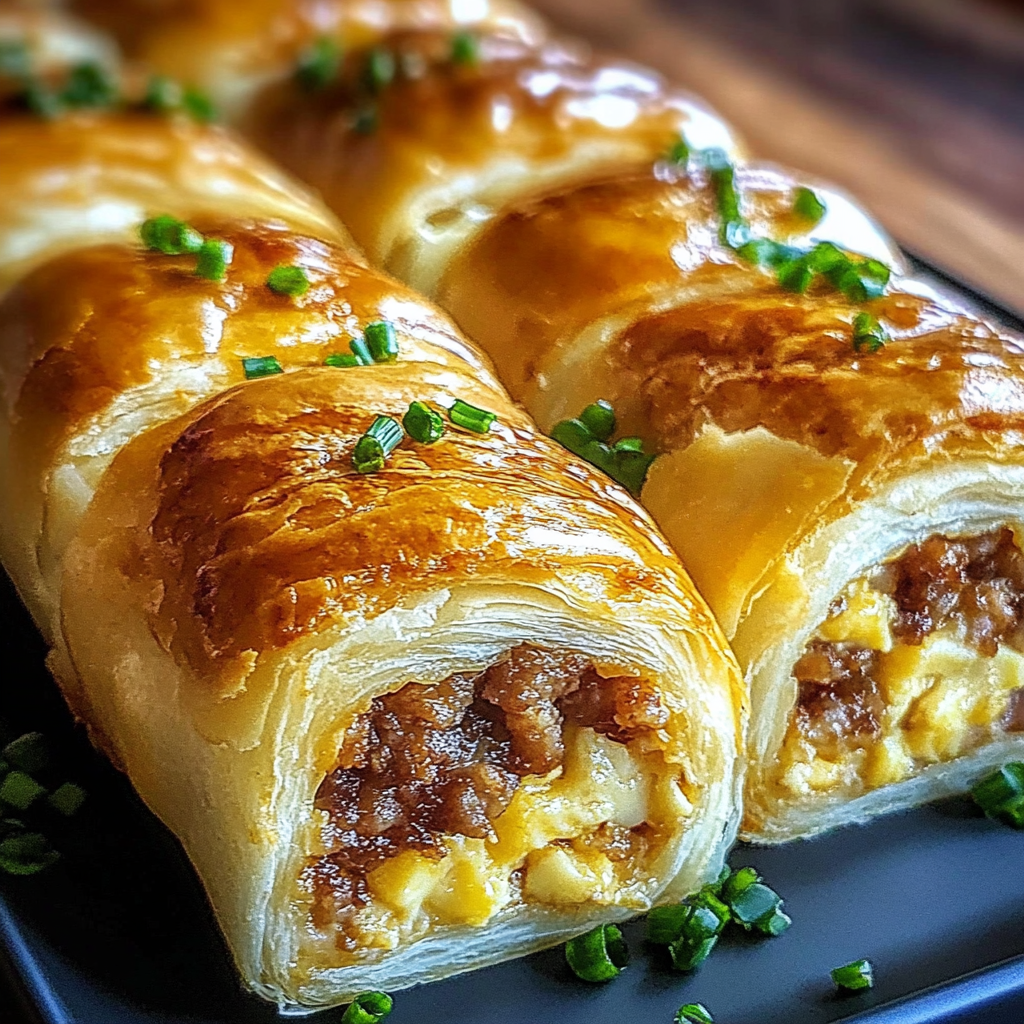 Recipe preparation for Sausage Egg & Cheese Roll-Ups