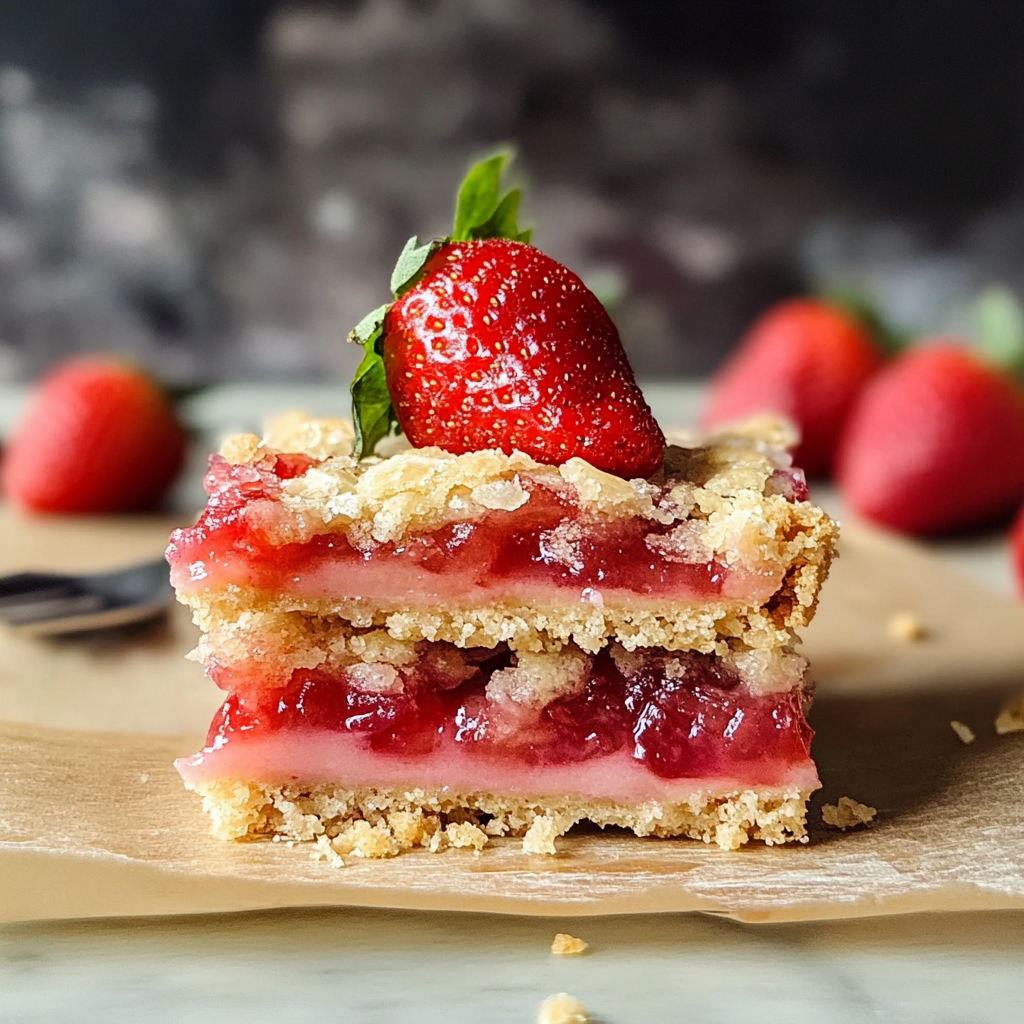 Recipe preparation for Strawberry Rhubarb Bars