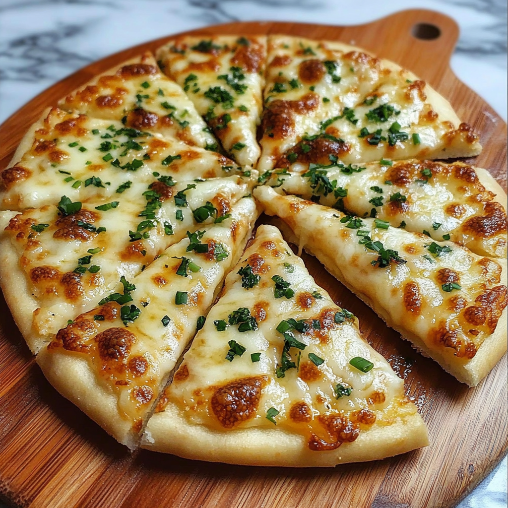 Recipe preparation for High Protein Cheesy Garlic Pizza