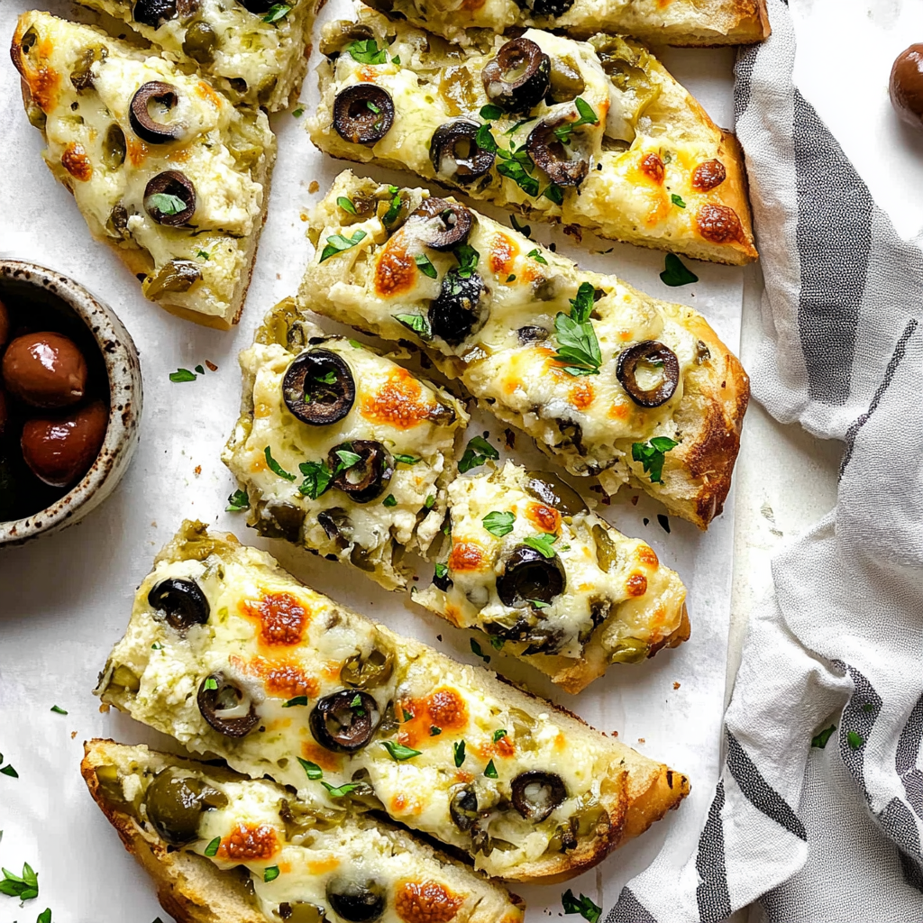 Recipe preparation for Easy Olive Cheese Bread