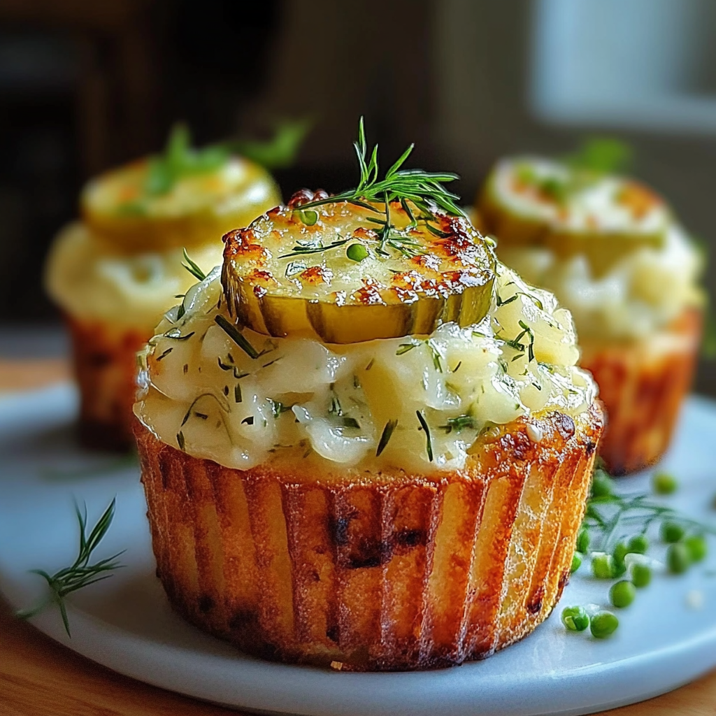 Recipe preparation for Savory Dill Pickle Ranch Cupcakes