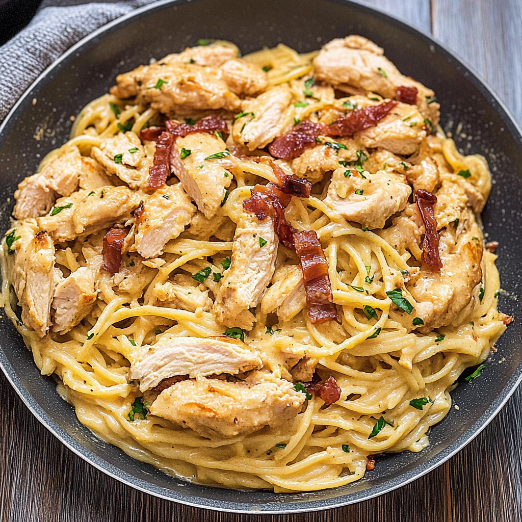 Recipe preparation for Chicken Carbonara