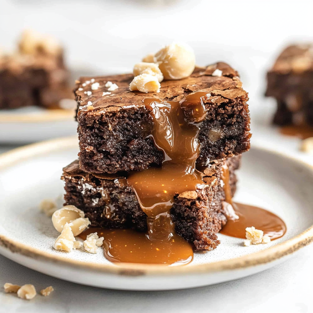 Recipe preparation for Salted Caramel Brownies
