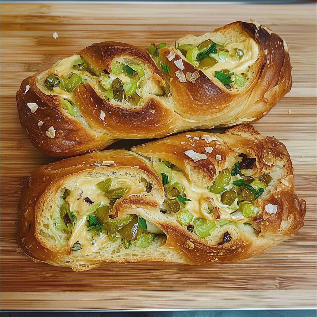 Recipe preparation for Green Onion Garlic Butter Bread
