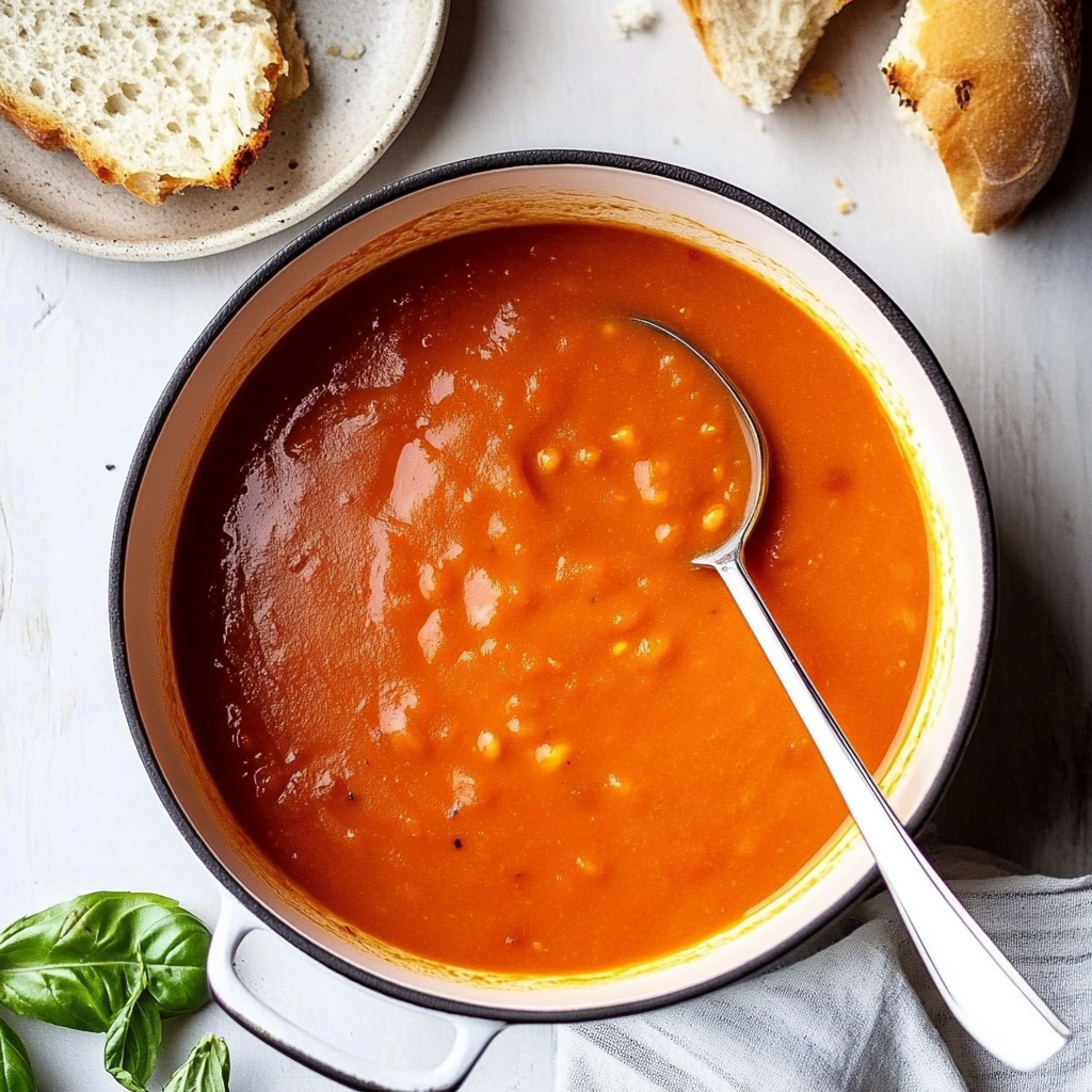Recipe preparation for Homemade Tomato Soup