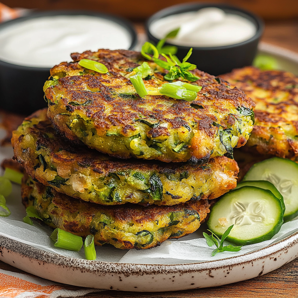 Recipe preparation for Air Fryer Zucchini Fritters