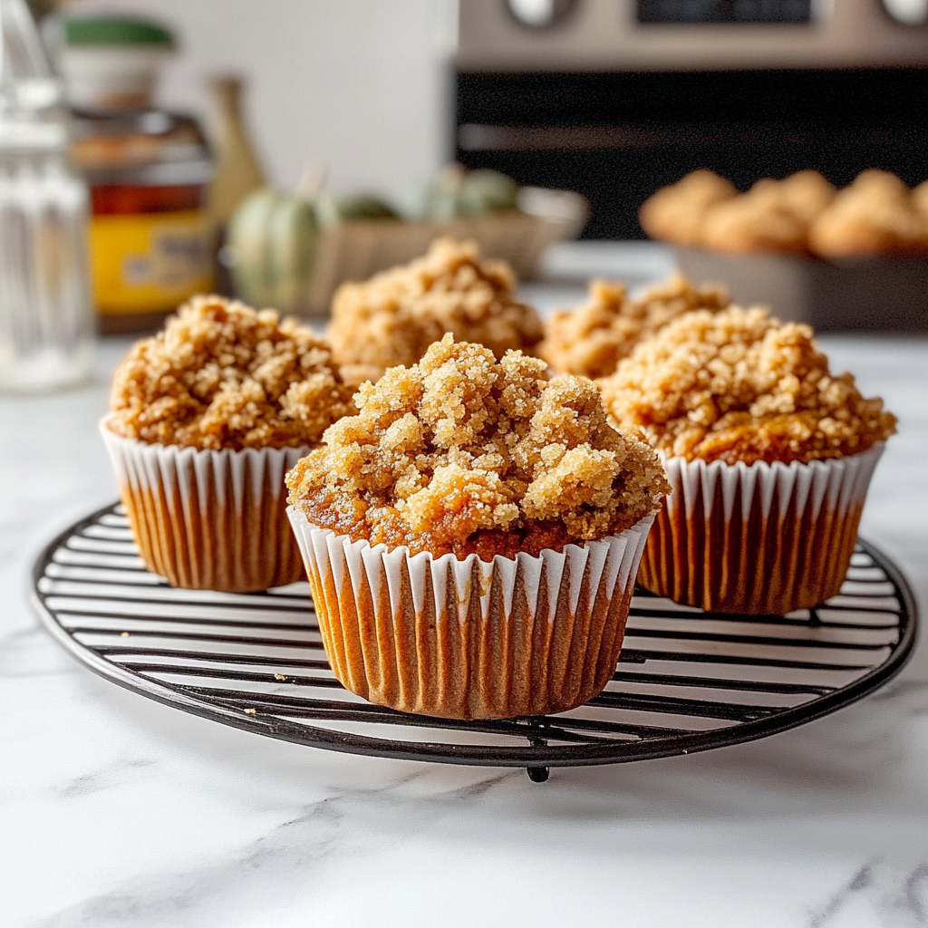 Recipe preparation for Pumpkin Streusel Muffins