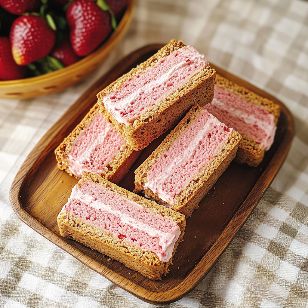 Recipe preparation for Strawberry Ice Cream Sandwiches