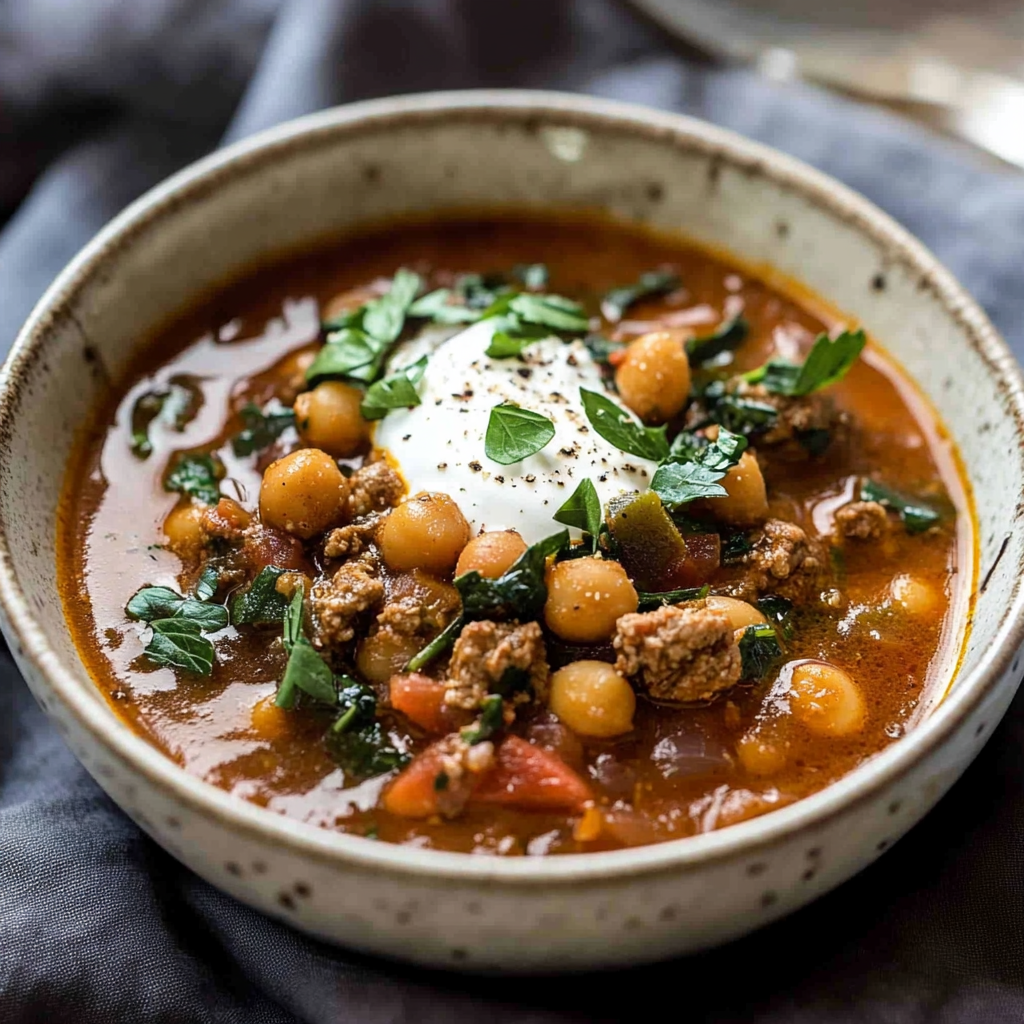 Recipe preparation for Lamb Shawarma Chickpea Soup