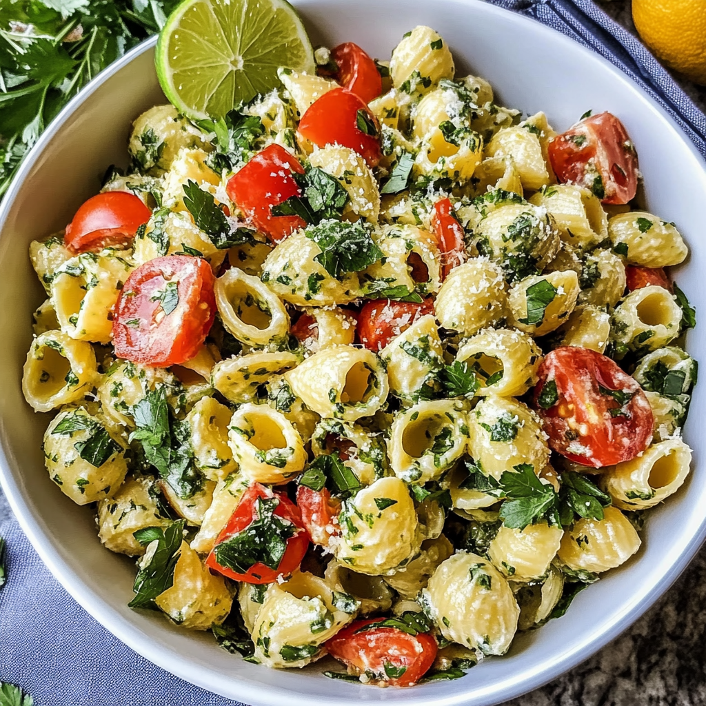 Recipe preparation for Cilantro Lime Pasta Salad Recipe
