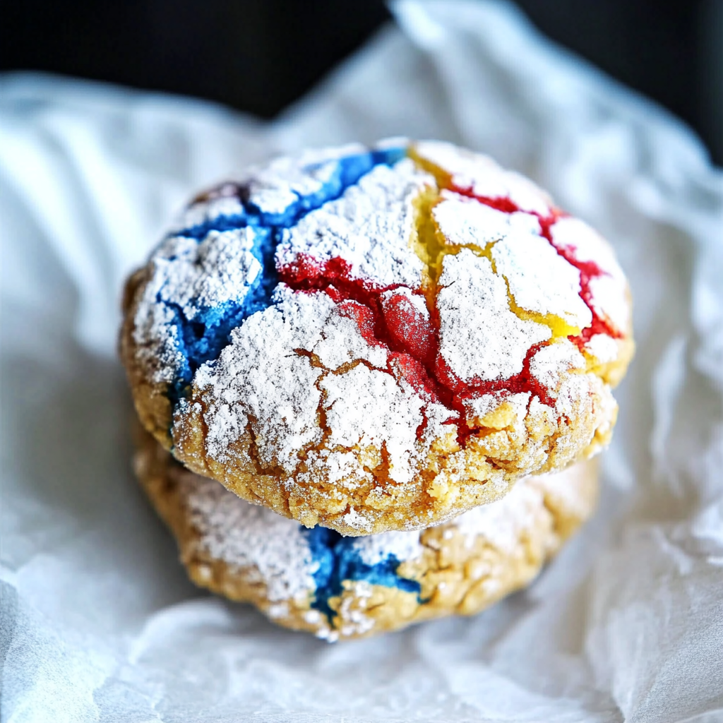 Recipe preparation for 4th of July Crinkle Cookies