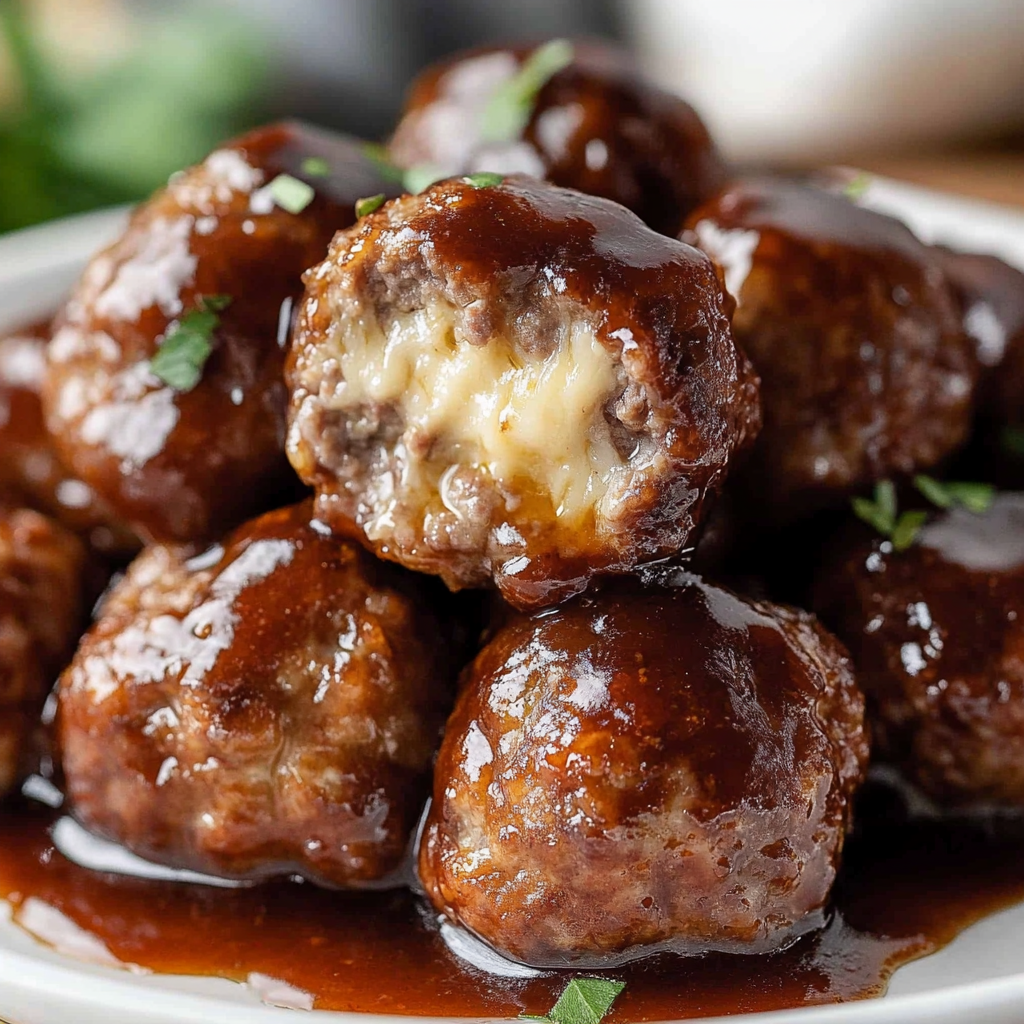 Recipe preparation for Smoked Cheese Stuffed Meatballs