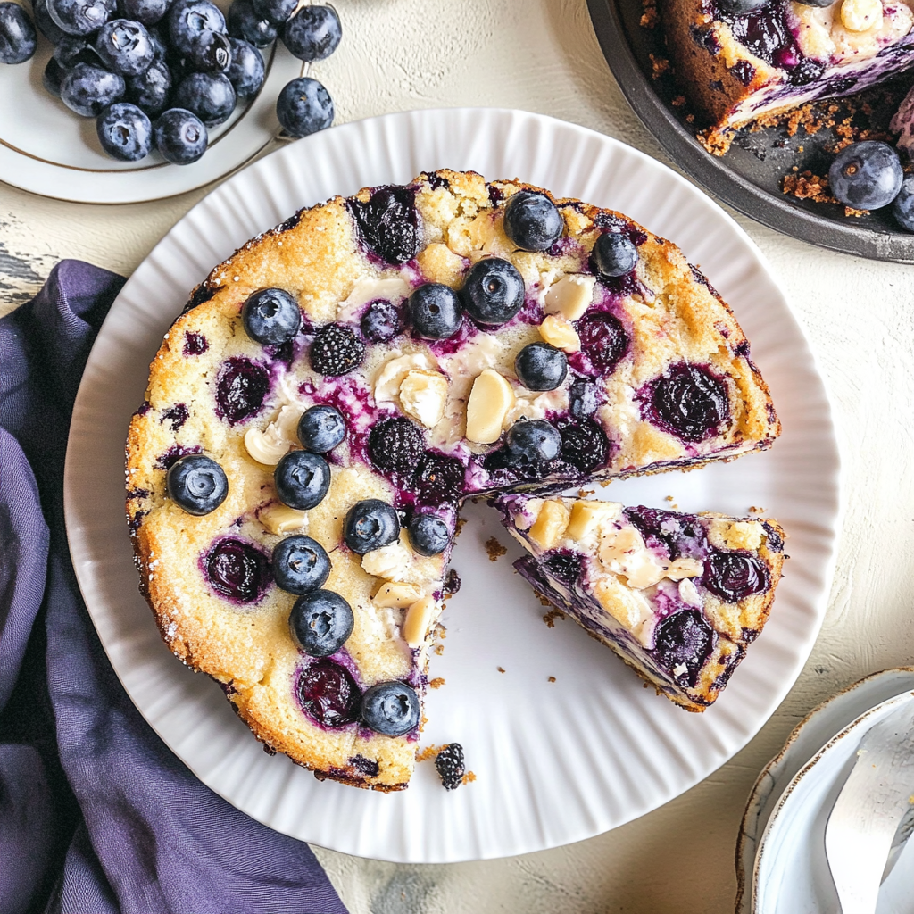 Recipe preparation for Blueberry Cream Cheese Coffee Cake