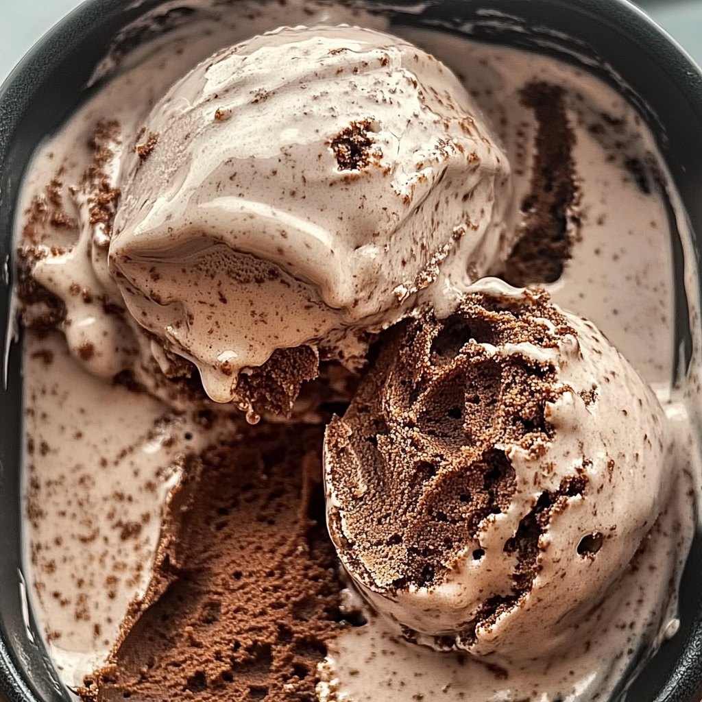 Recipe preparation for Easy Brownie Batter Ice Cream Recipe