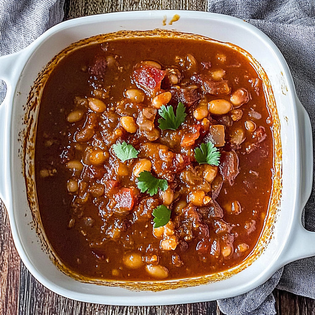 Recipe preparation for Jazzed Up Baked Beans