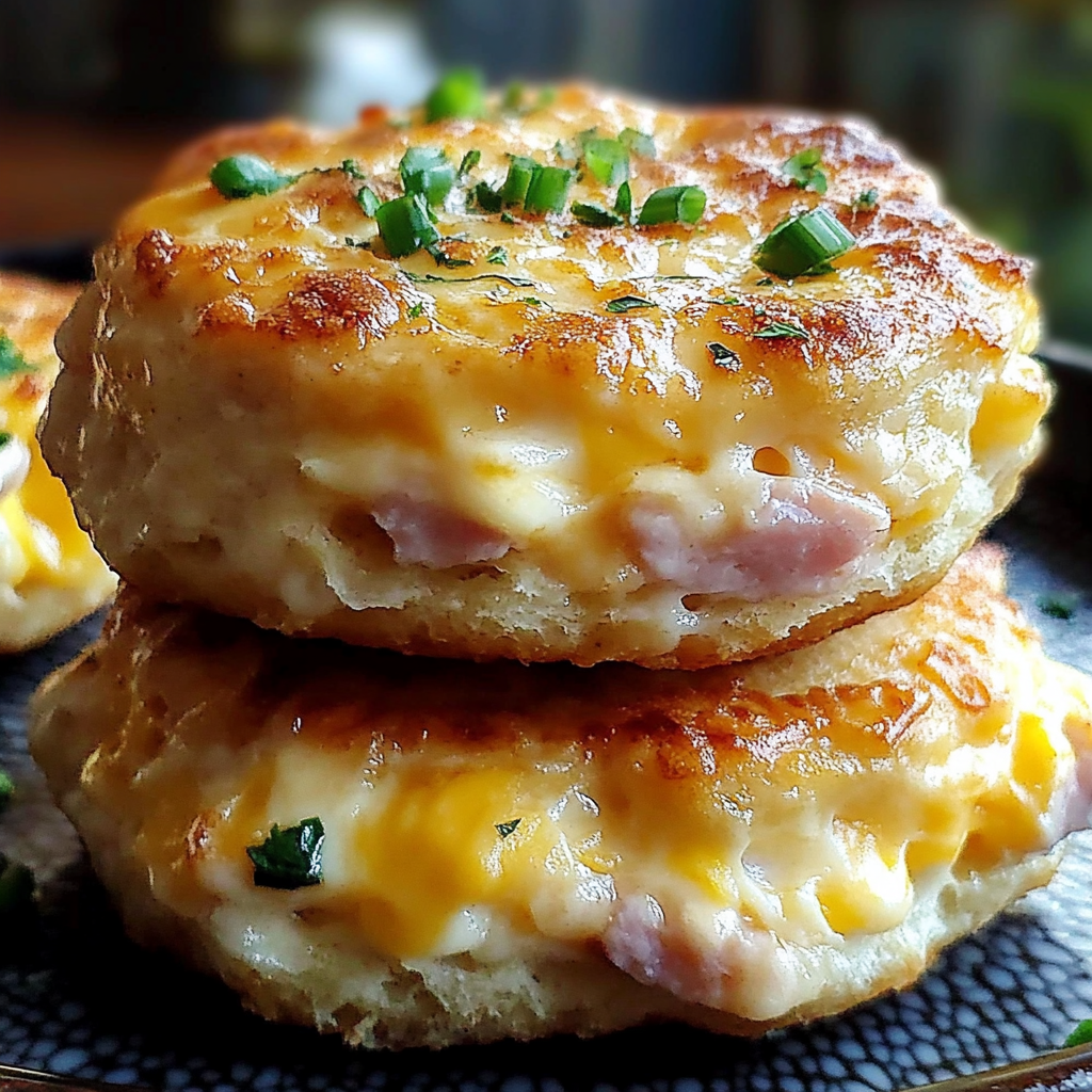 Recipe preparation for Ham and Cheese Butter Biscuits