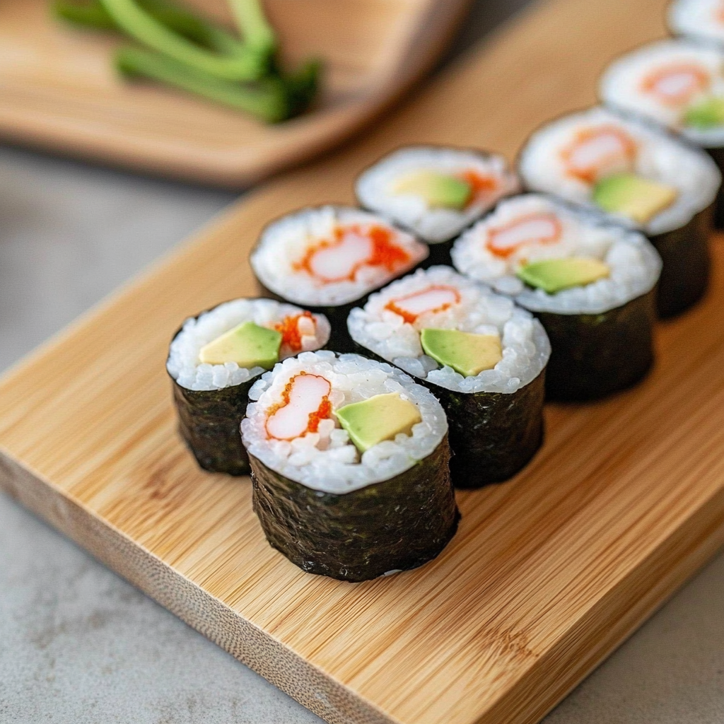 Recipe preparation for Homemade California Sushi Rolls