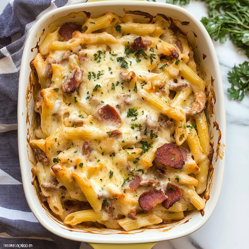 Recipe preparation for Creamy Kielbasa Pasta