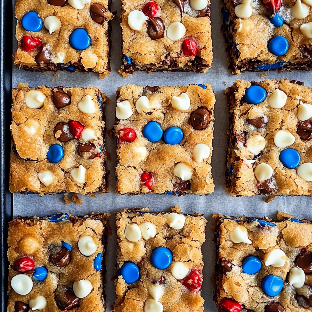 Recipe preparation for Fourth of July Cookie Bars