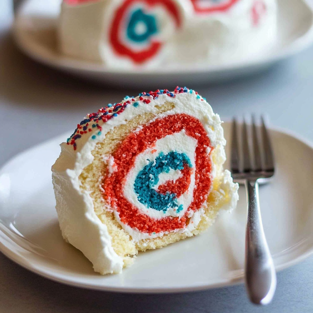 Recipe preparation for 4th of July Cake Roll