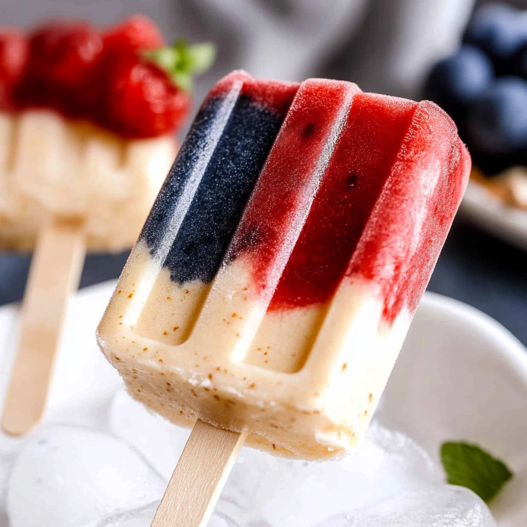 Recipe preparation for Boozy Firecracker Popsicles
