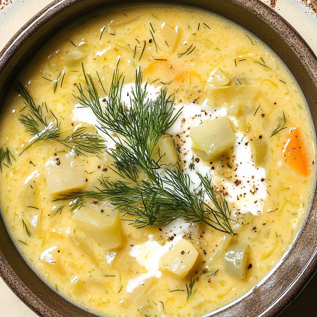 Recipe preparation for Polish Dill Soup