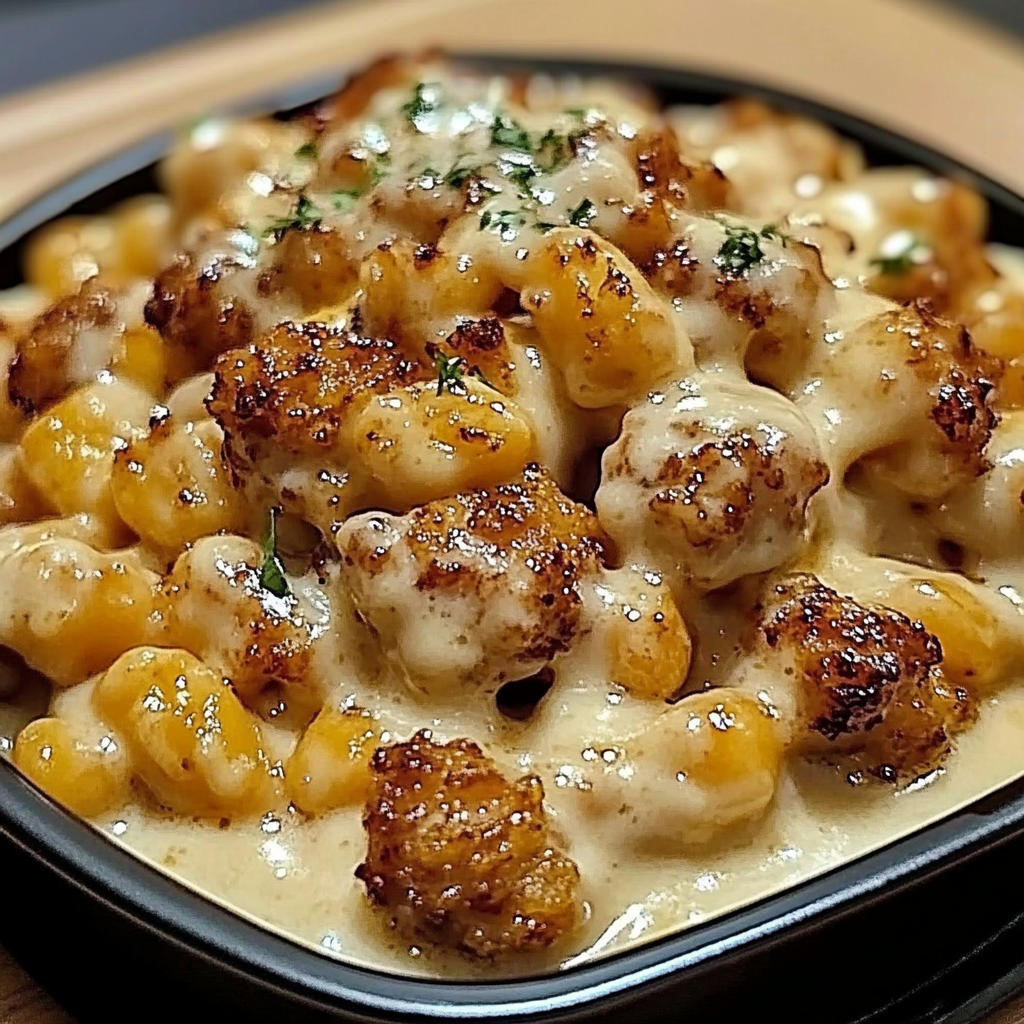 Recipe preparation for Creamy Honey Pepper Chicken Mac and Cheese
