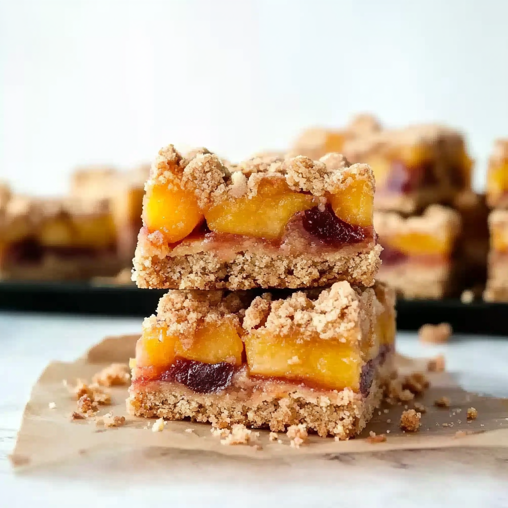 Recipe preparation for Nectarine Crumble Bars
