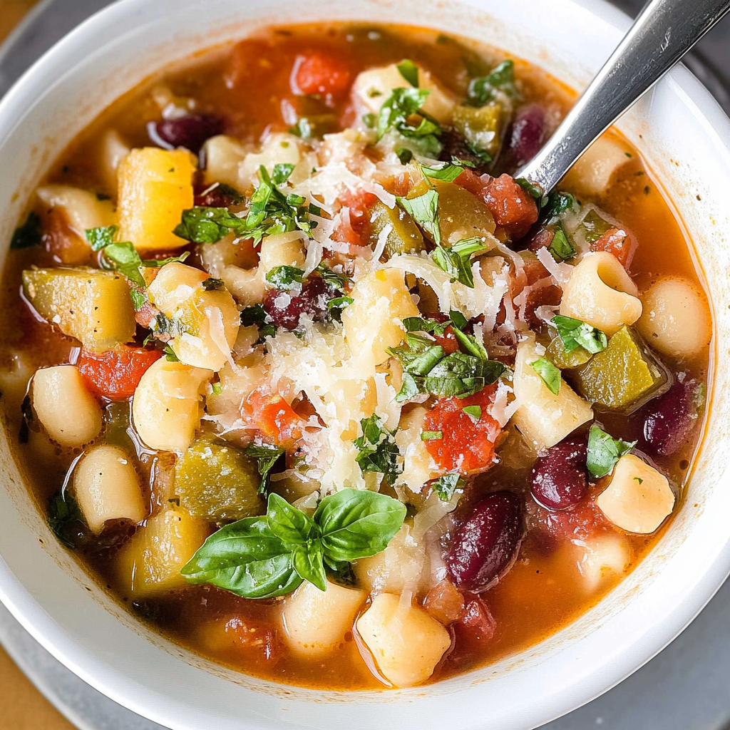 Recipe preparation for Summer Minestrone Soup