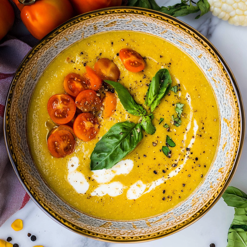 Recipe preparation for Summer Corn Gazpacho