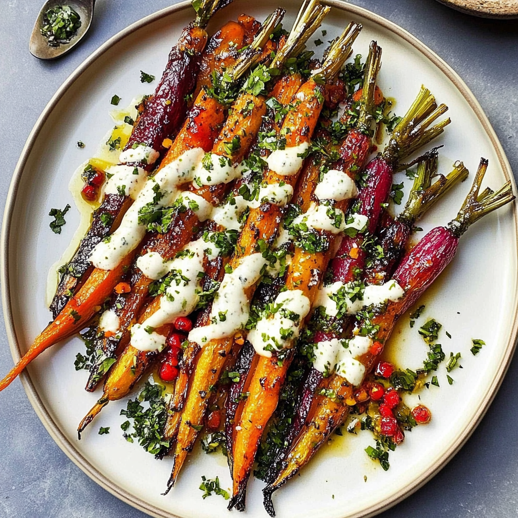 Recipe preparation for Roasted Rainbow Carrots (Glazed)
