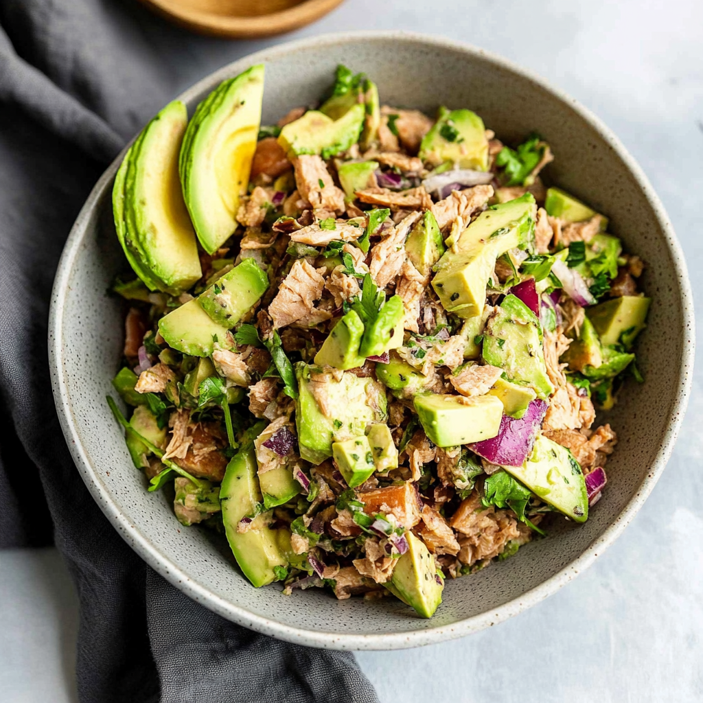 Recipe preparation for Avocado Tuna Salad