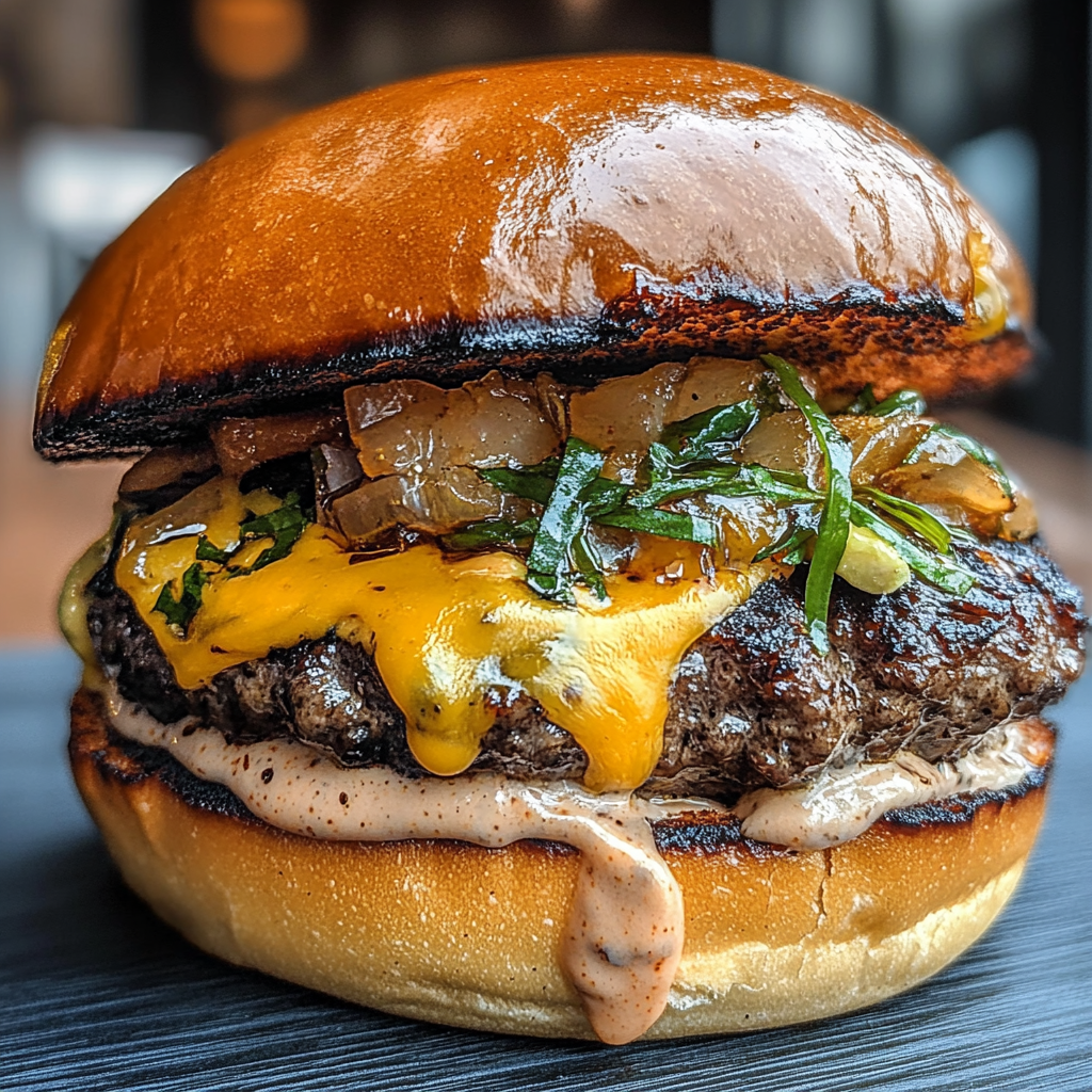 Recipe preparation for Smoked Cajun Burgers Cheese