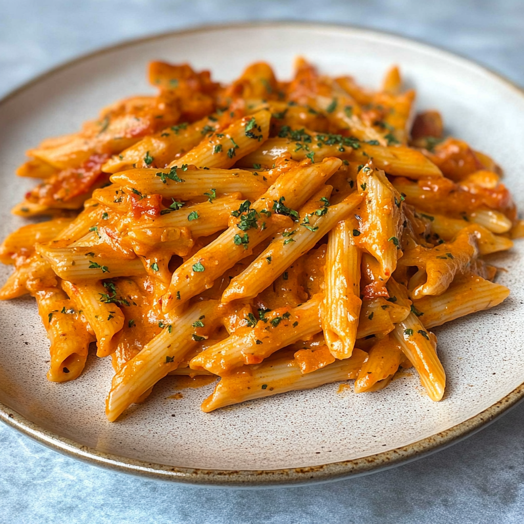 Recipe preparation for Easy roasted red pepper pasta sauce