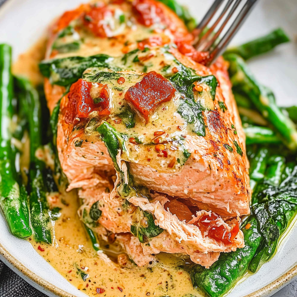 Recipe preparation for Tuscan Salmon Recipe