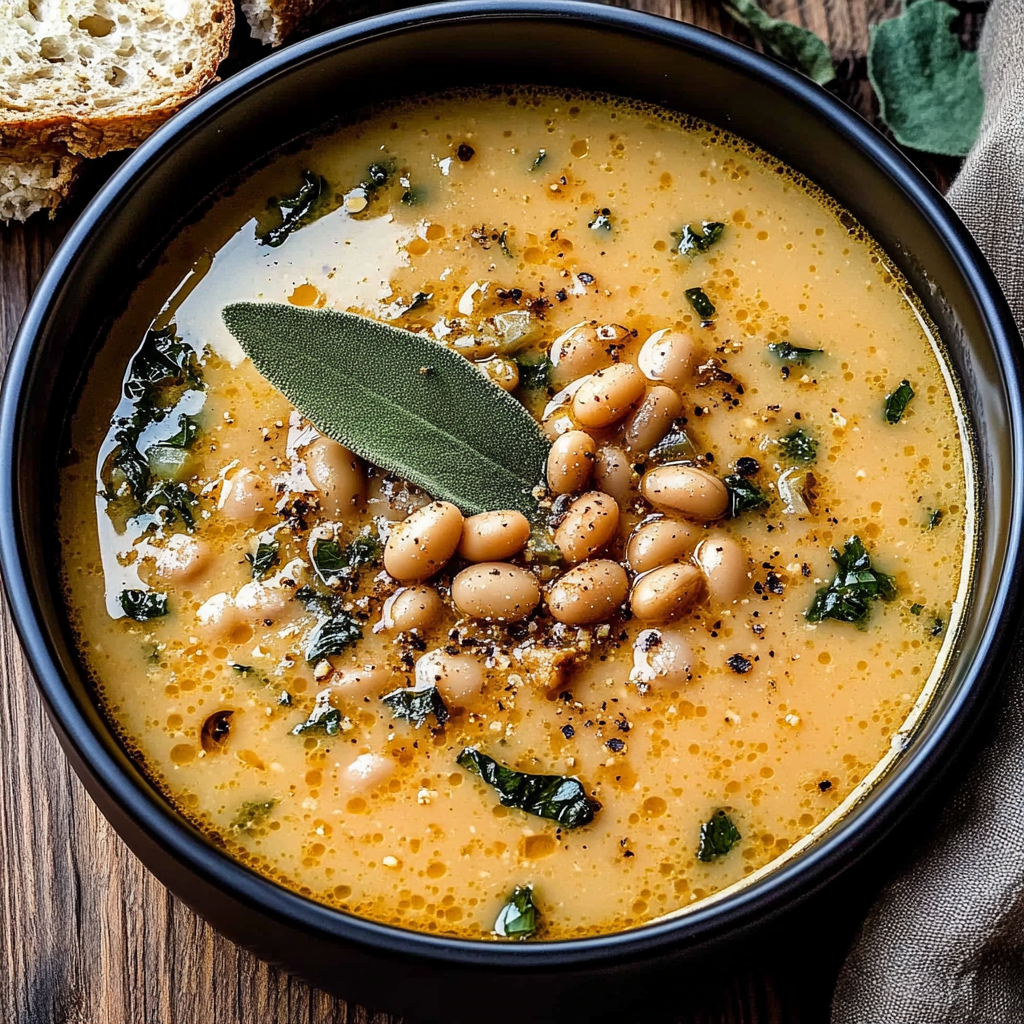 Recipe preparation for Tuscan White Bean Soup