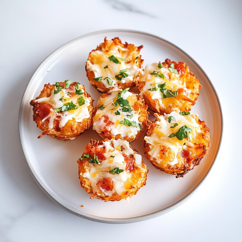 Recipe preparation for Tater Tot Appetizer Cups