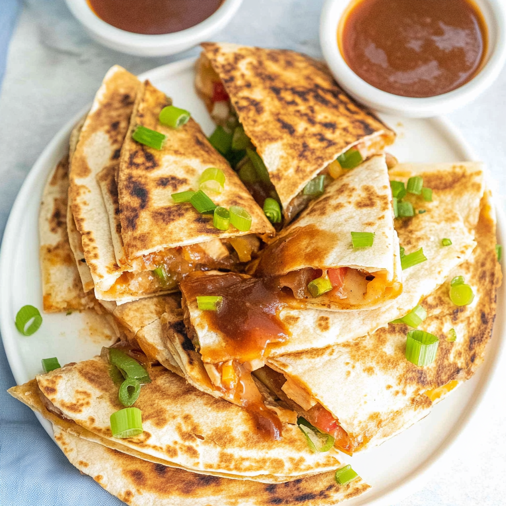Recipe preparation for BBQ Chicken Quesadillas
