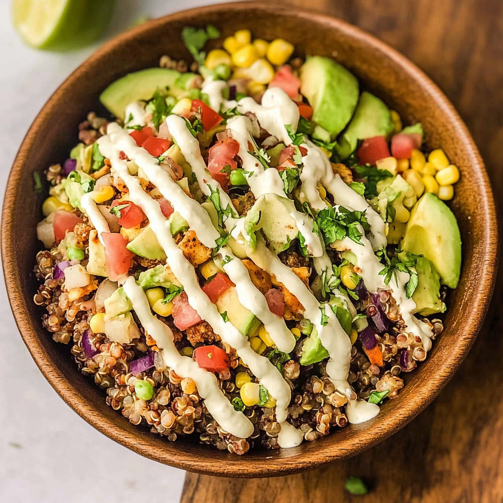 Recipe preparation for Tex Mex Quinoa Taco Bowls