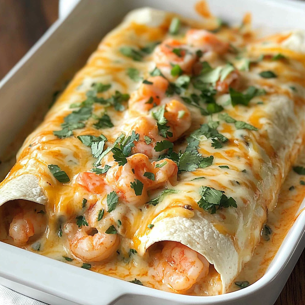 Recipe preparation for Shrimp Enchiladas