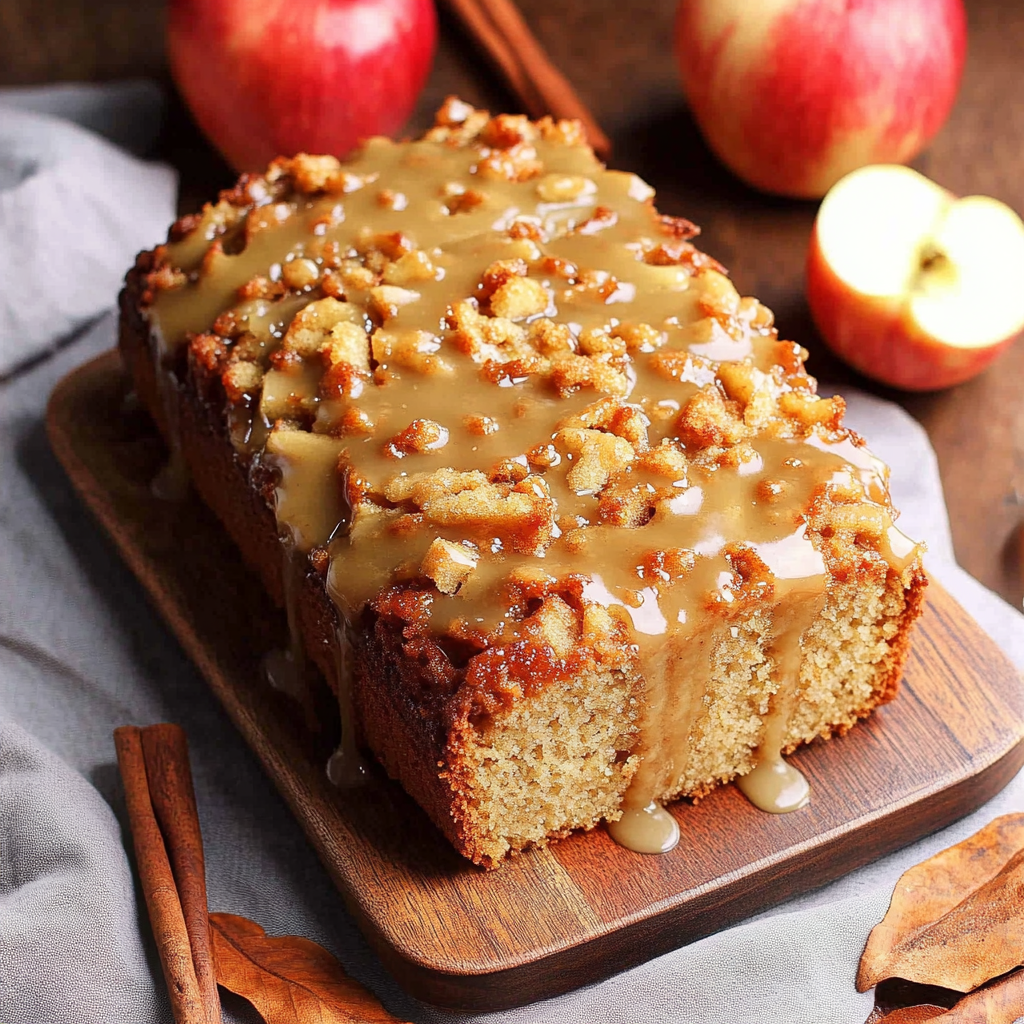 Recipe preparation for Glazed Apple Cinnamon Bread